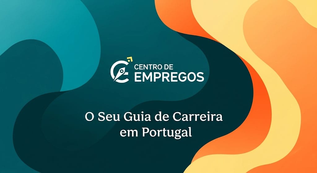 Imagem destacada da homepage do Centro de Empregos, o guia de carreira para Portugal, com um design colorido e o logótipo do site.
