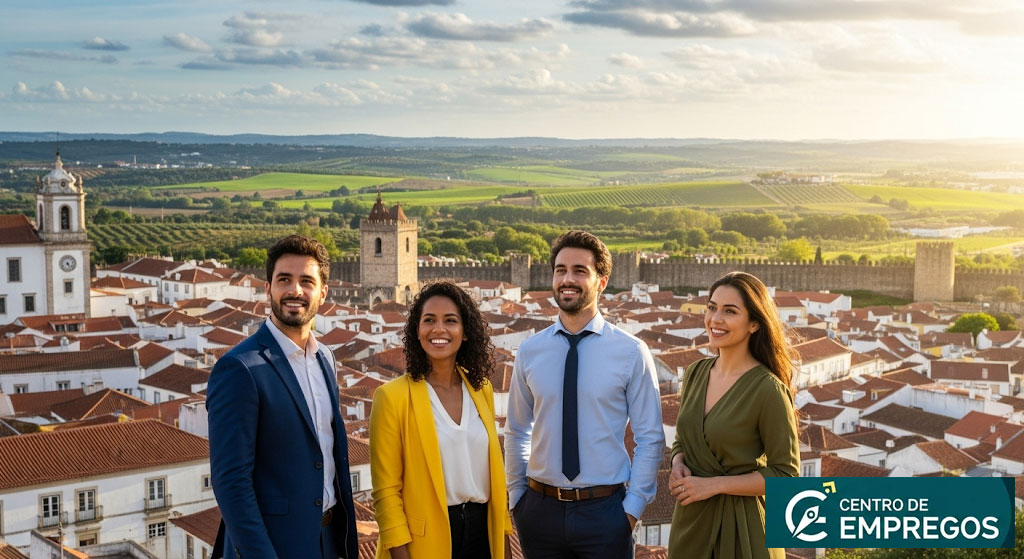 Vista das Portas do Sol em Santarém, a simbolizar a entrada para novas oportunidades de carreira no Ribatejo.