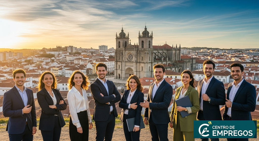 Vista da Sé Catedral de Viseu, a simbolizar a história e as oportunidades de carreira no distrito de Viseu.